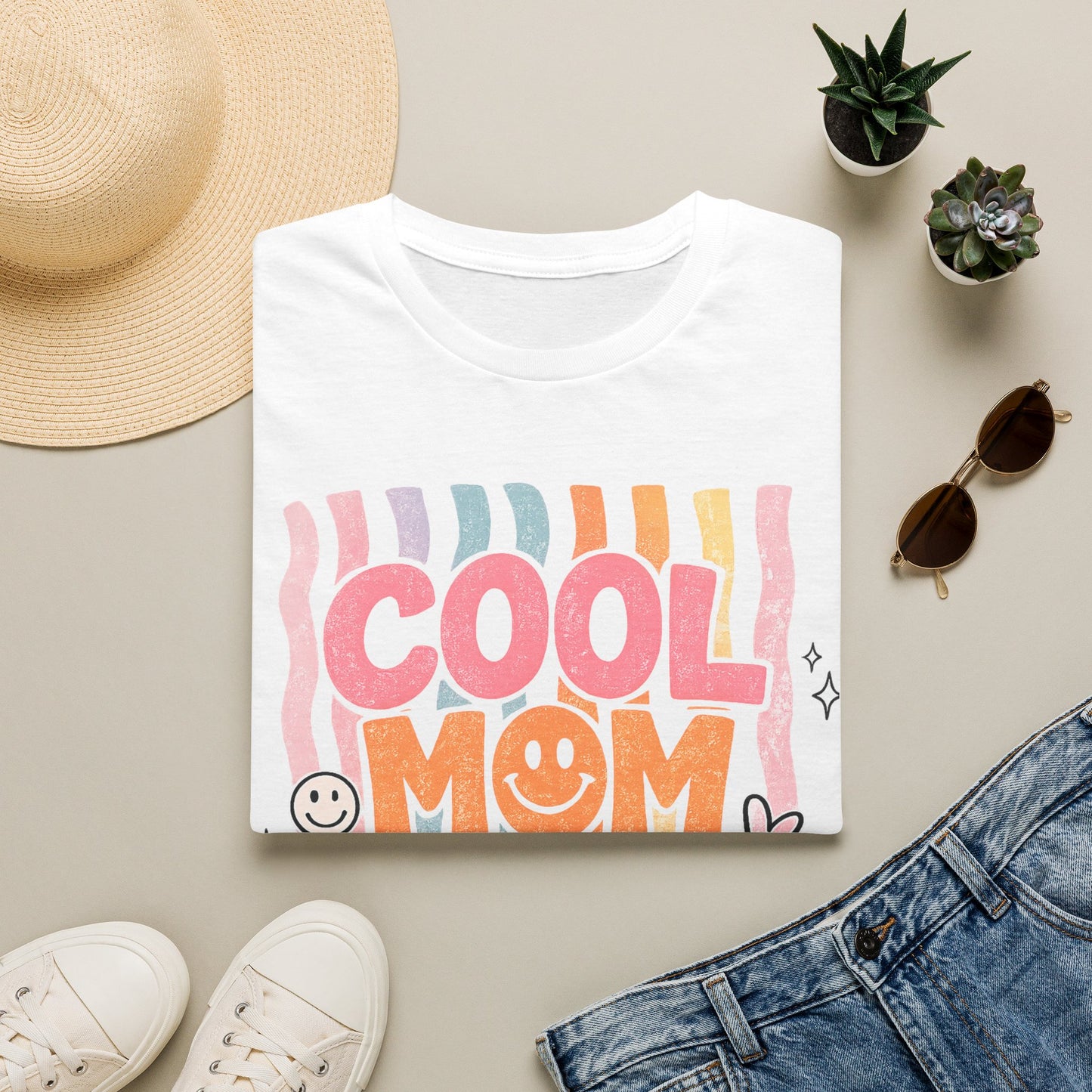 Cool Mom Club T-Shirt — Retro Smiley Mom Tee ("Cool Mom Club")