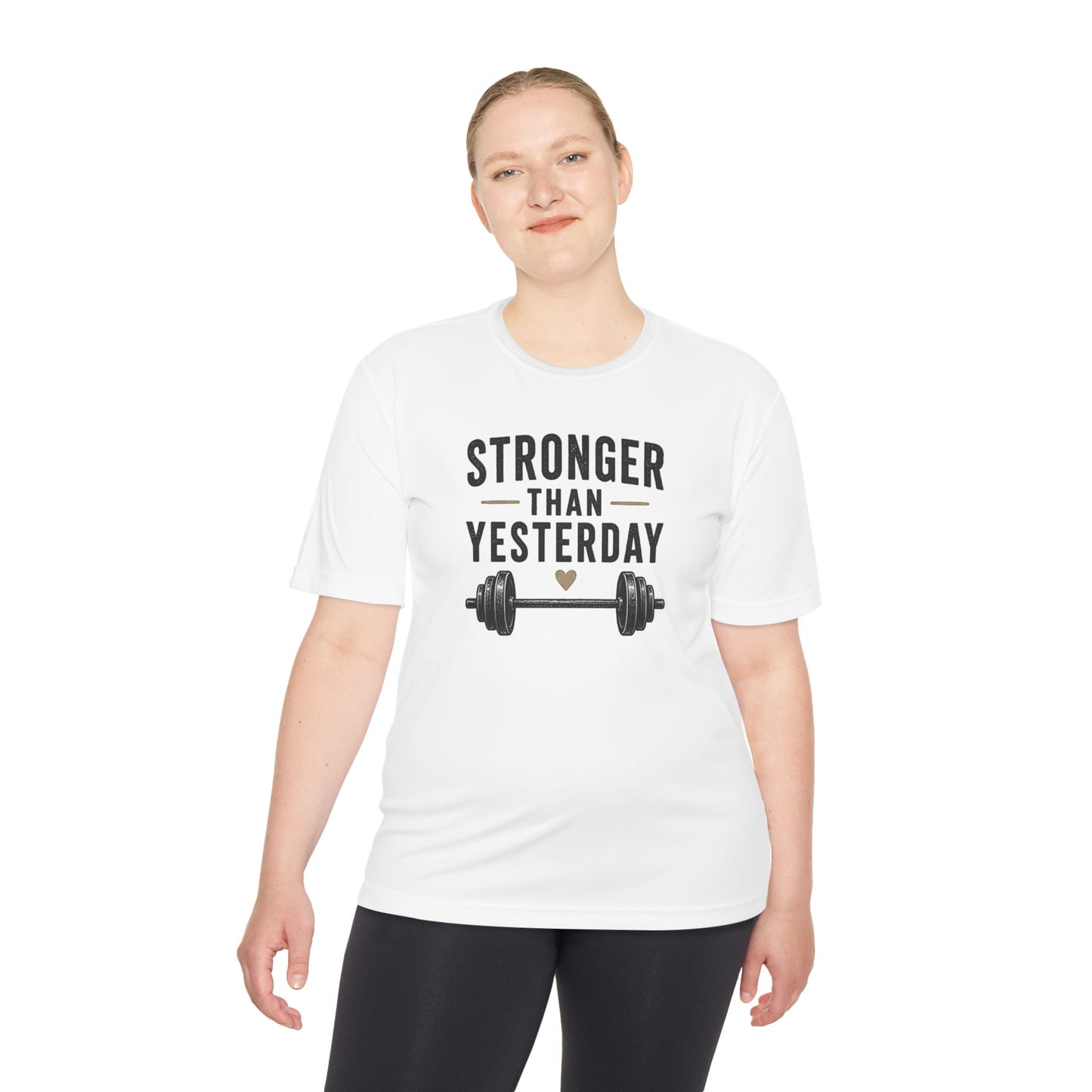 Stronger Than Yesterday Fitness Tee — Moisture-Wicking Workout Shirt