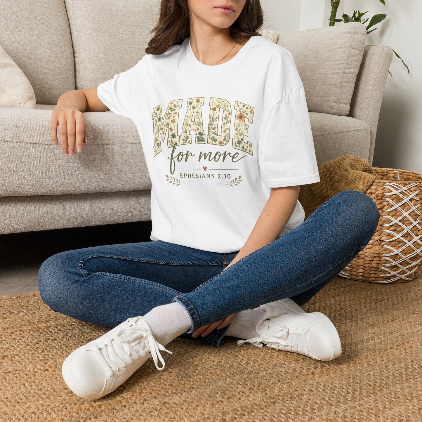 Made for More Floral T-Shirt — Inspirational Christian Graphic Tee