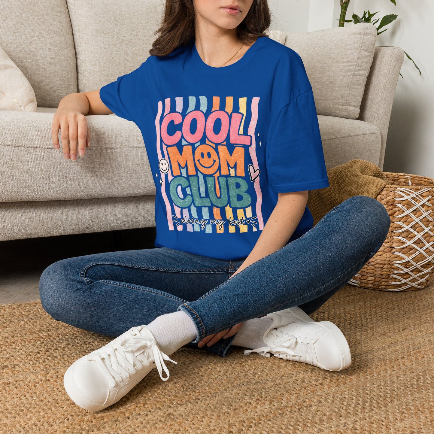 Cool Mom Club T-Shirt — Retro Smiley Mom Tee ("Cool Mom Club")