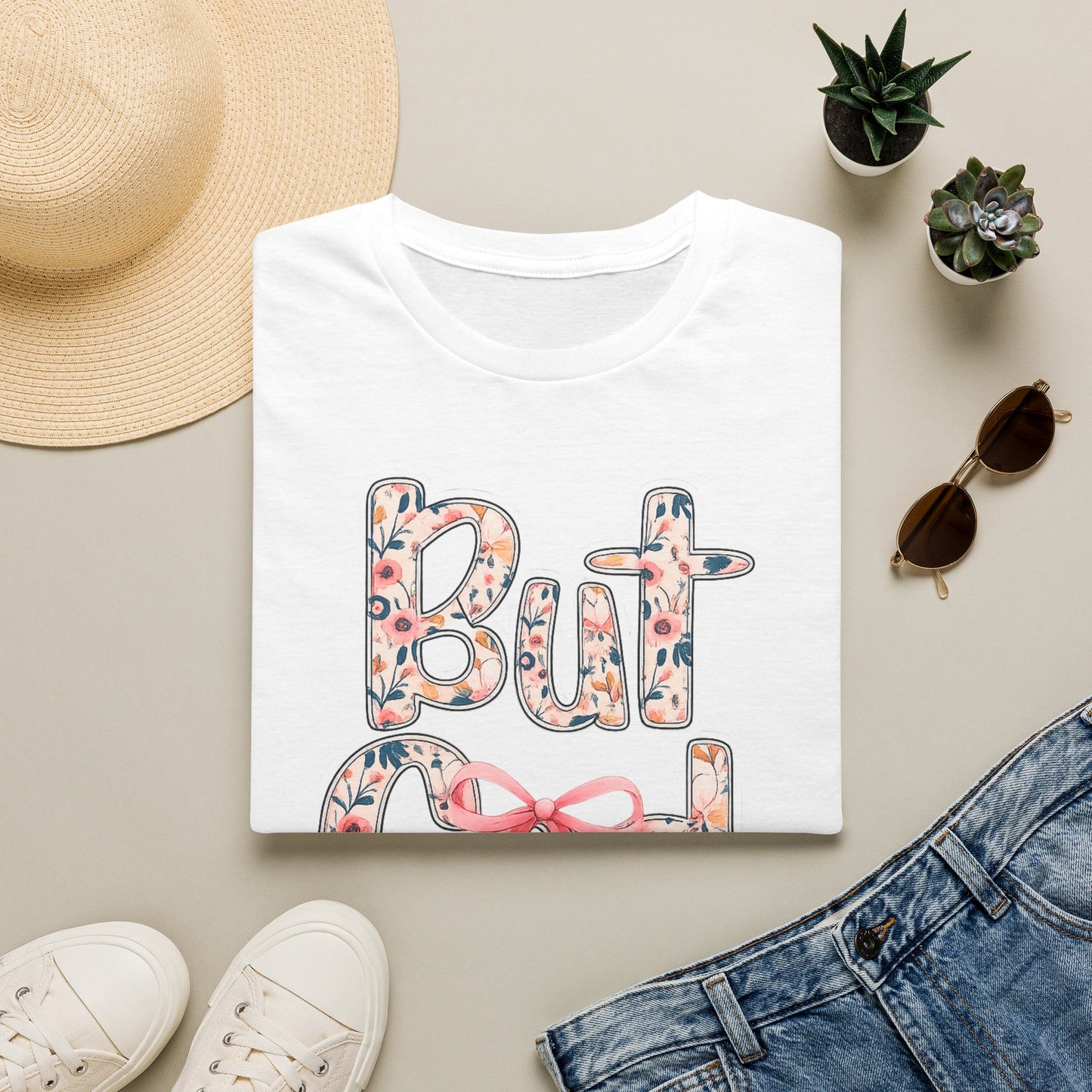 Floral 'But God' T-Shirt — Inspirational Christian Graphic Tee