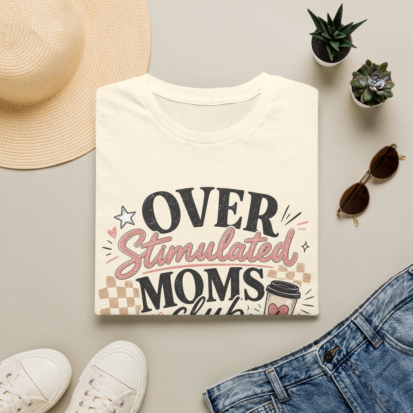 Overstimulated Moms Club T-Shirt — Funny Coffee Mom Graphic Tee