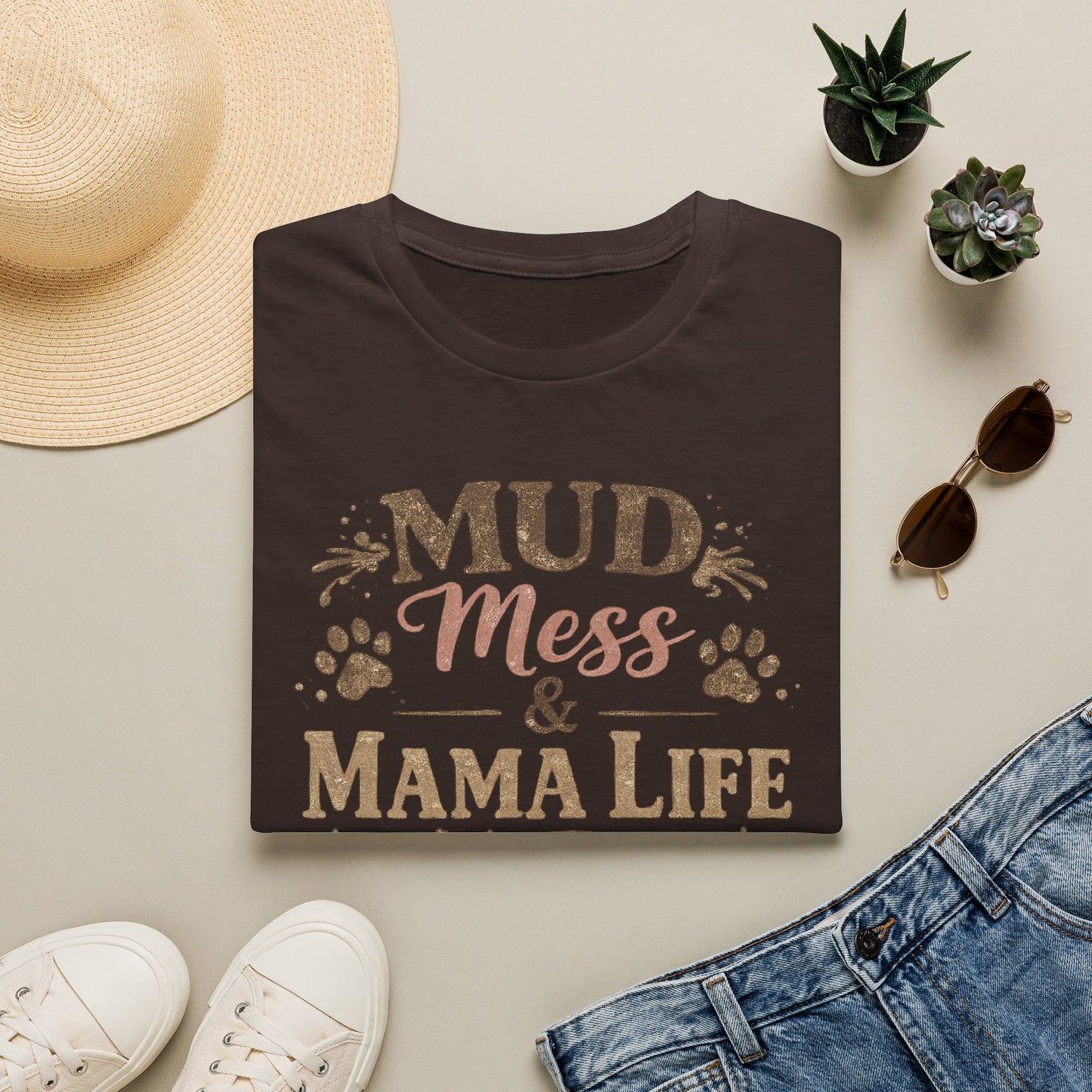 Mama Life Tee — "Mud, Mess & Mama Life" Graphic T-Shirt