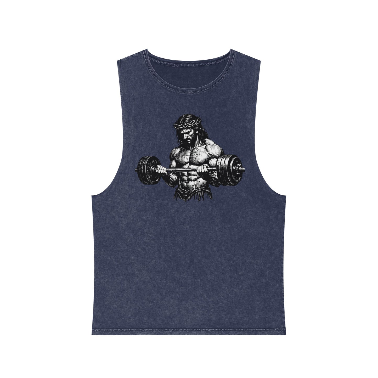 Barbell Warrior Stonewash Tank Top — Vintage Muscle Gym Tank