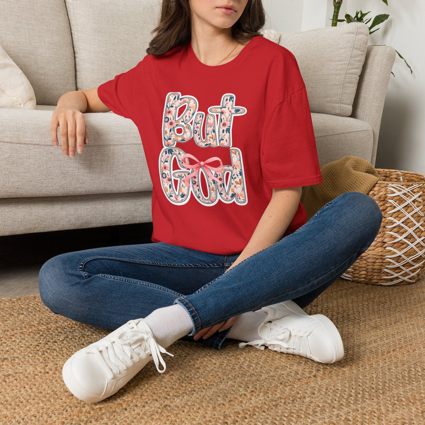 Floral 'But God' T-Shirt — Inspirational Christian Graphic Tee