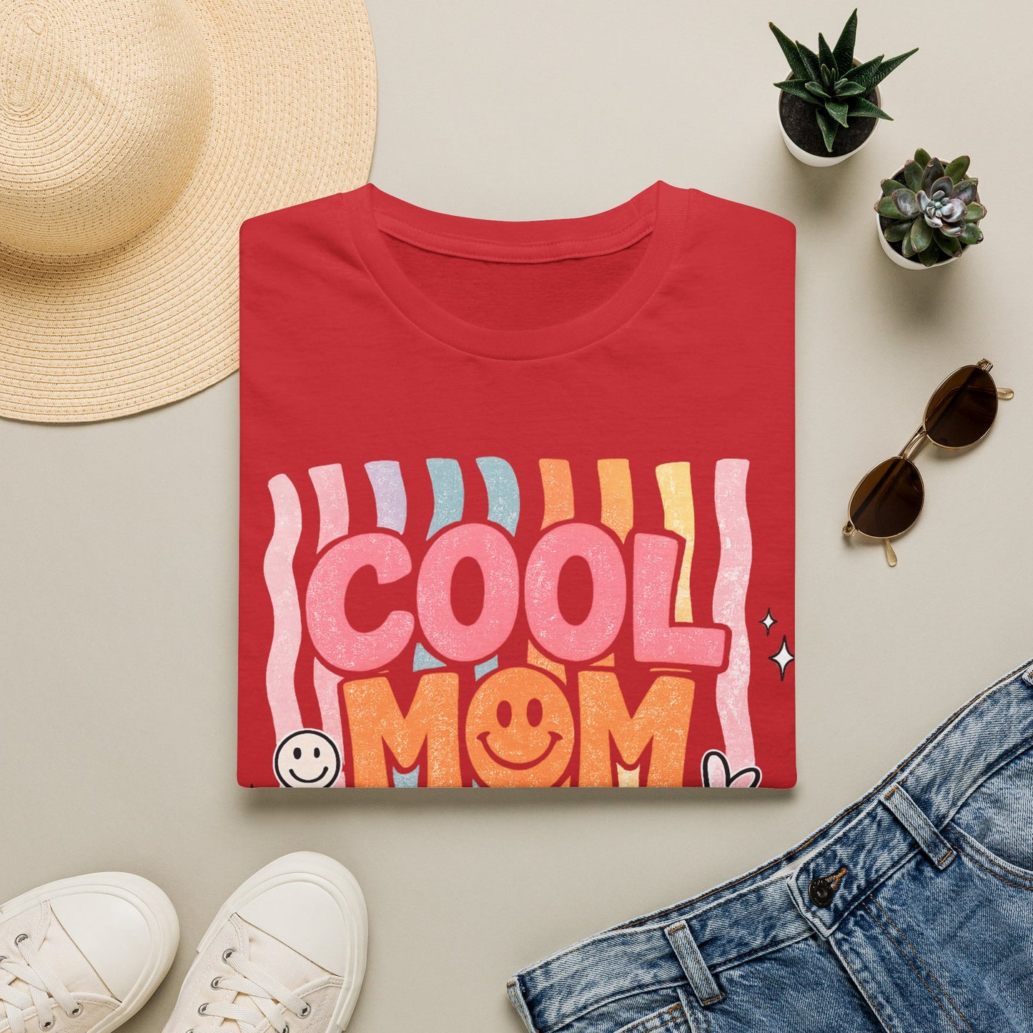 Cool Mom Club T-Shirt — Retro Smiley Mom Tee ("Cool Mom Club")