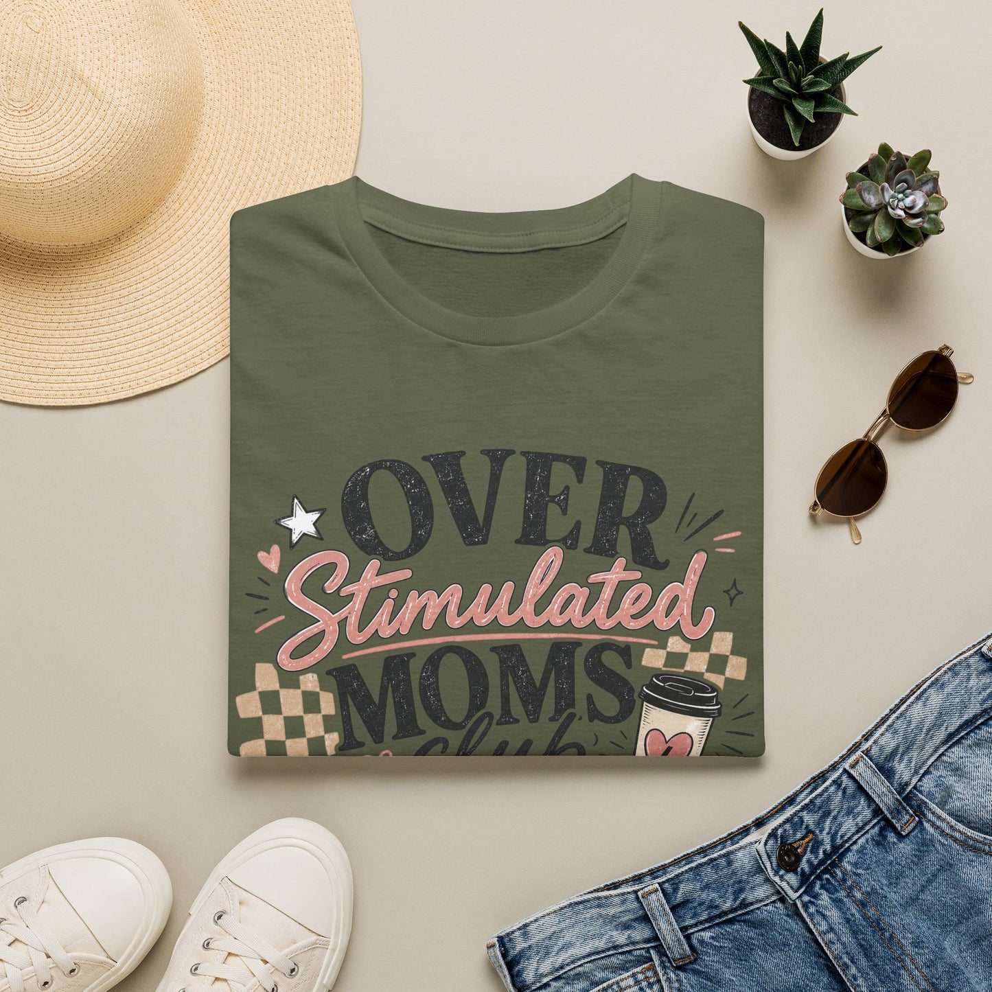 Overstimulated Moms Club T-Shirt — Funny Coffee Mom Graphic Tee