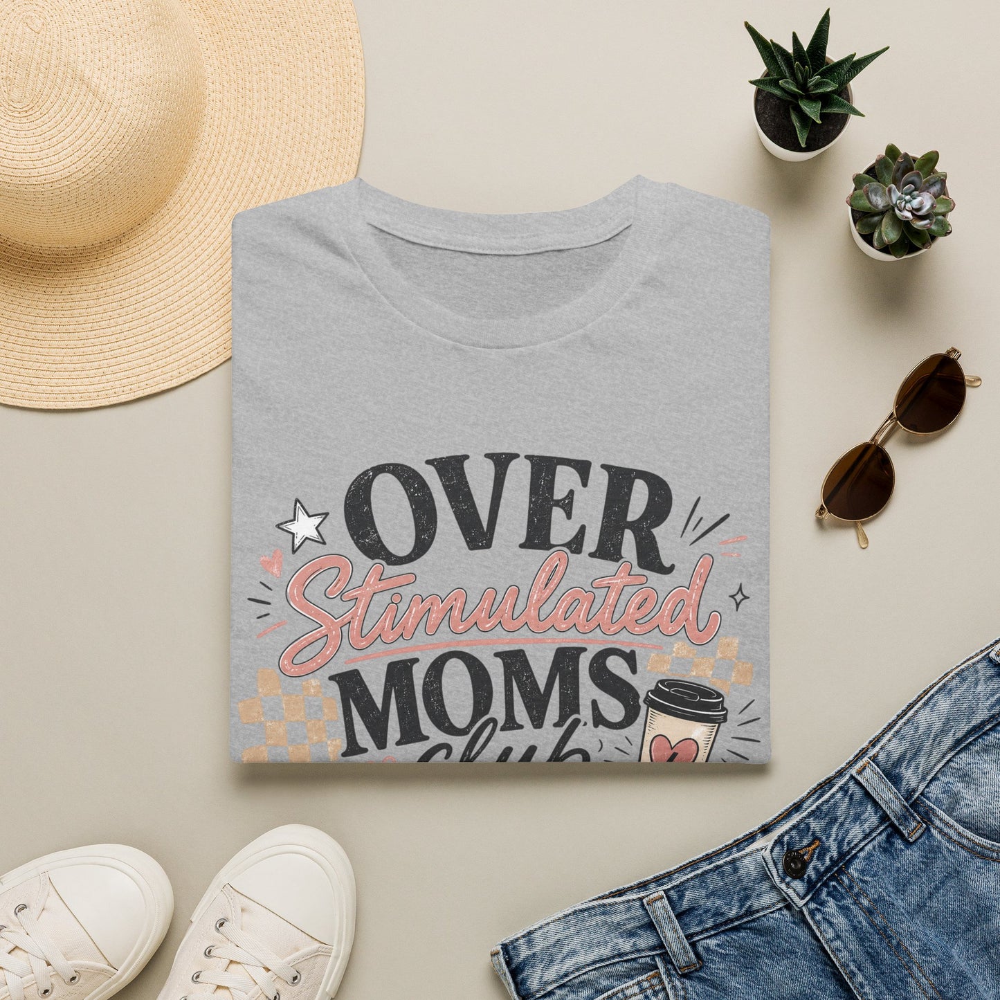 Overstimulated Moms Club T-Shirt — Funny Coffee Mom Graphic Tee