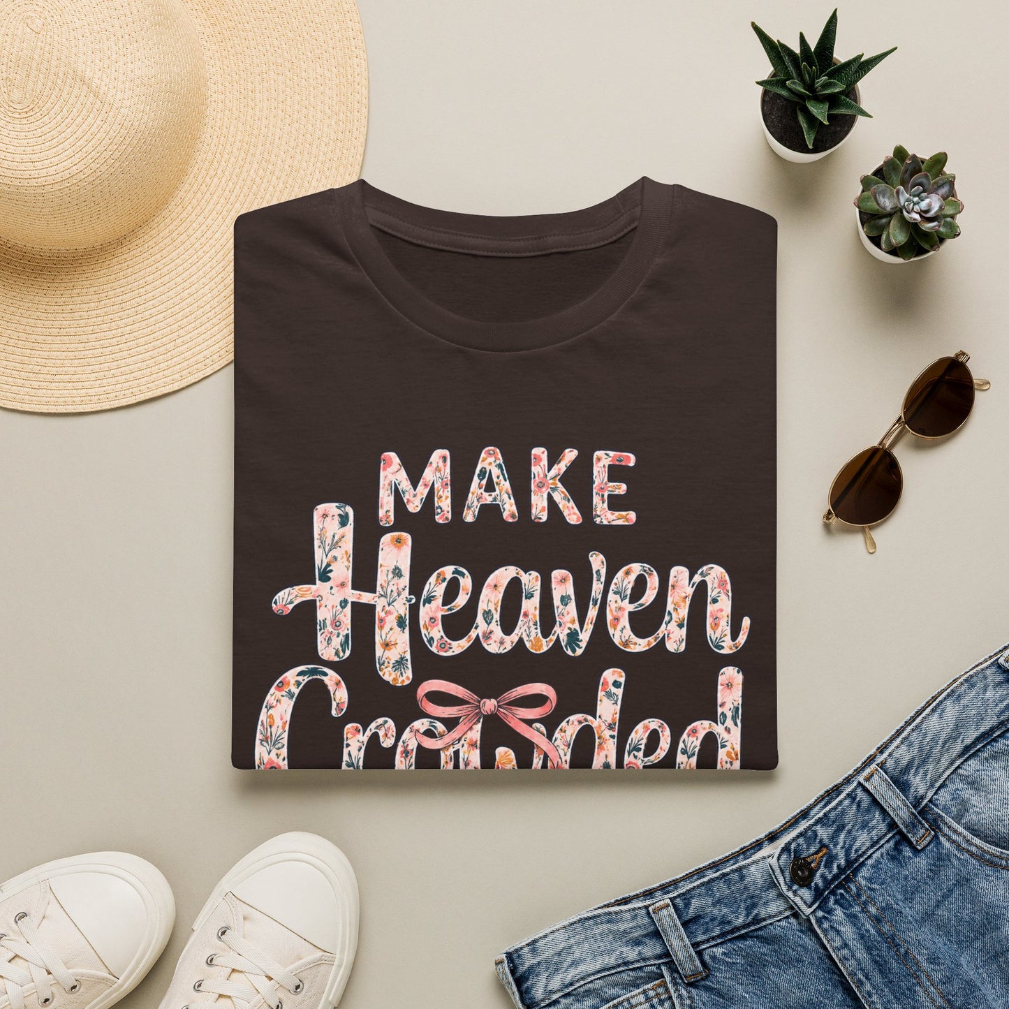 Make Heaven Crowded Floral T-Shirt — Inspirational Faith Graphic Tee