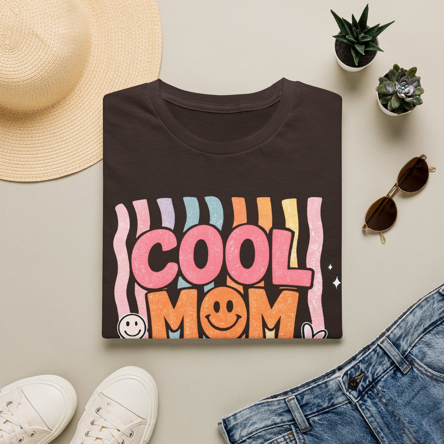 Cool Mom Club T-Shirt — Retro Smiley Mom Tee ("Cool Mom Club")