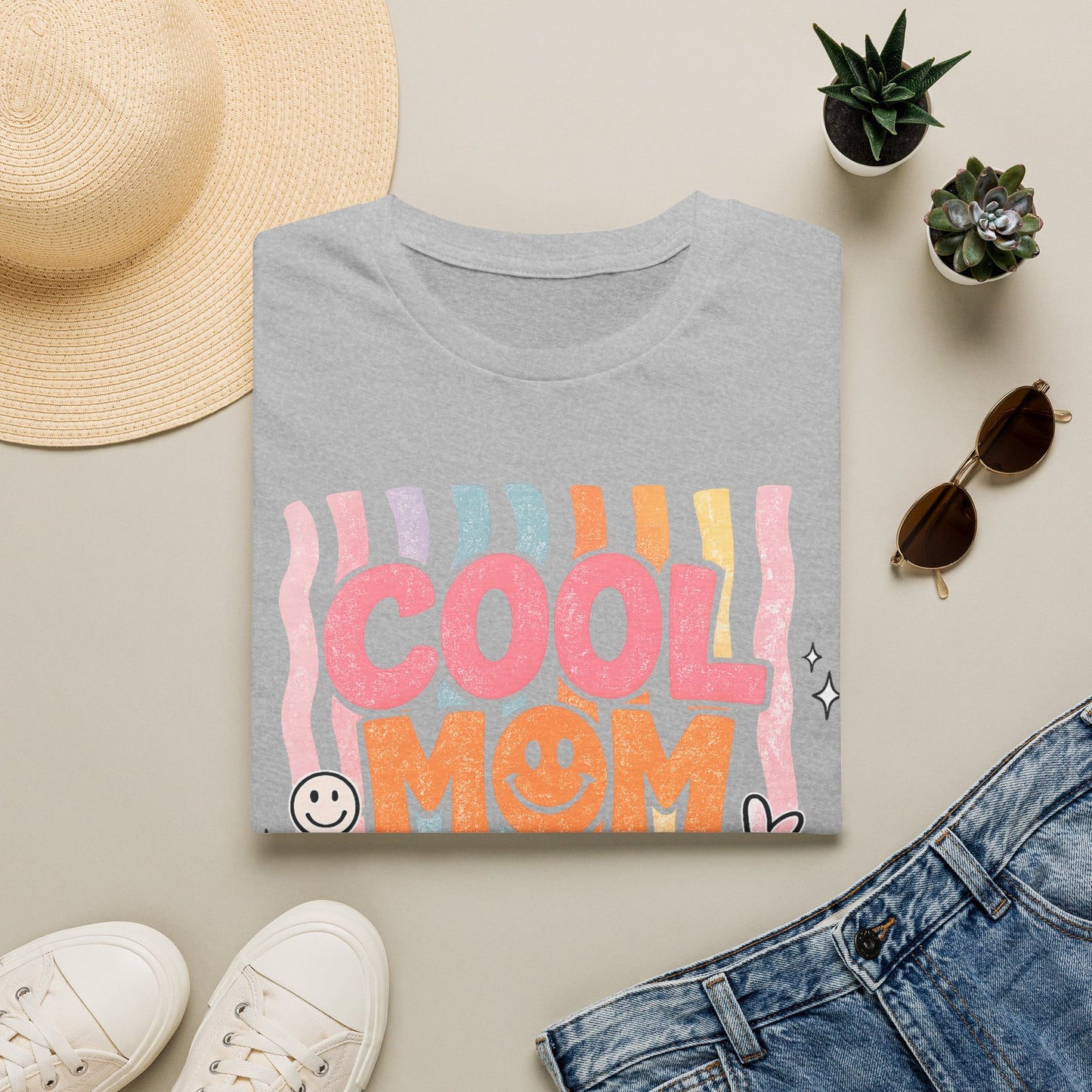 Cool Mom Club T-Shirt — Retro Smiley Mom Tee ("Cool Mom Club")