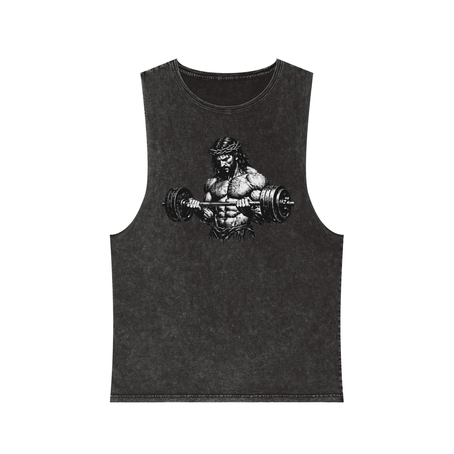 Barbell Warrior Stonewash Tank Top — Vintage Muscle Gym Tank