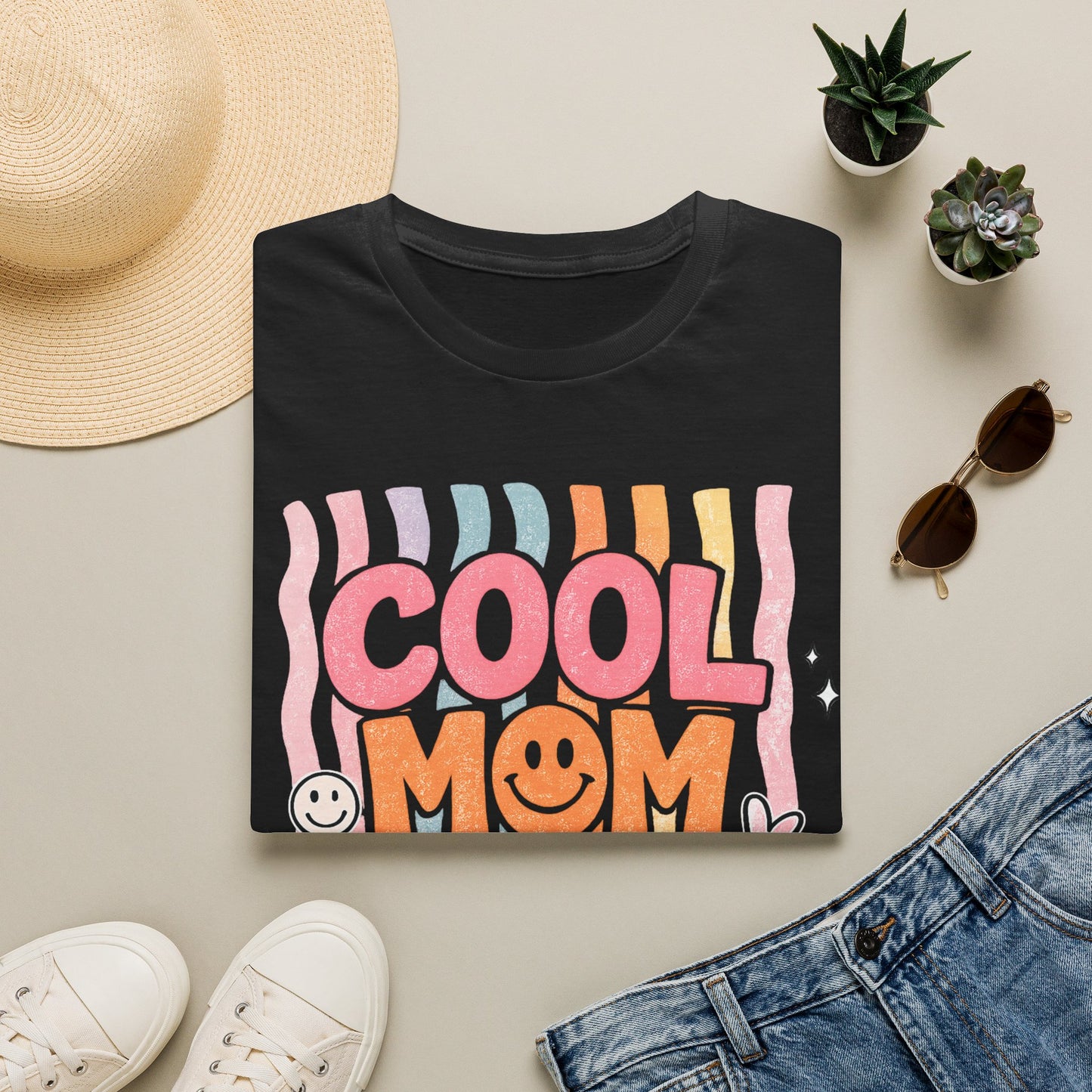 Cool Mom Club T-Shirt — Retro Smiley Mom Tee ("Cool Mom Club")