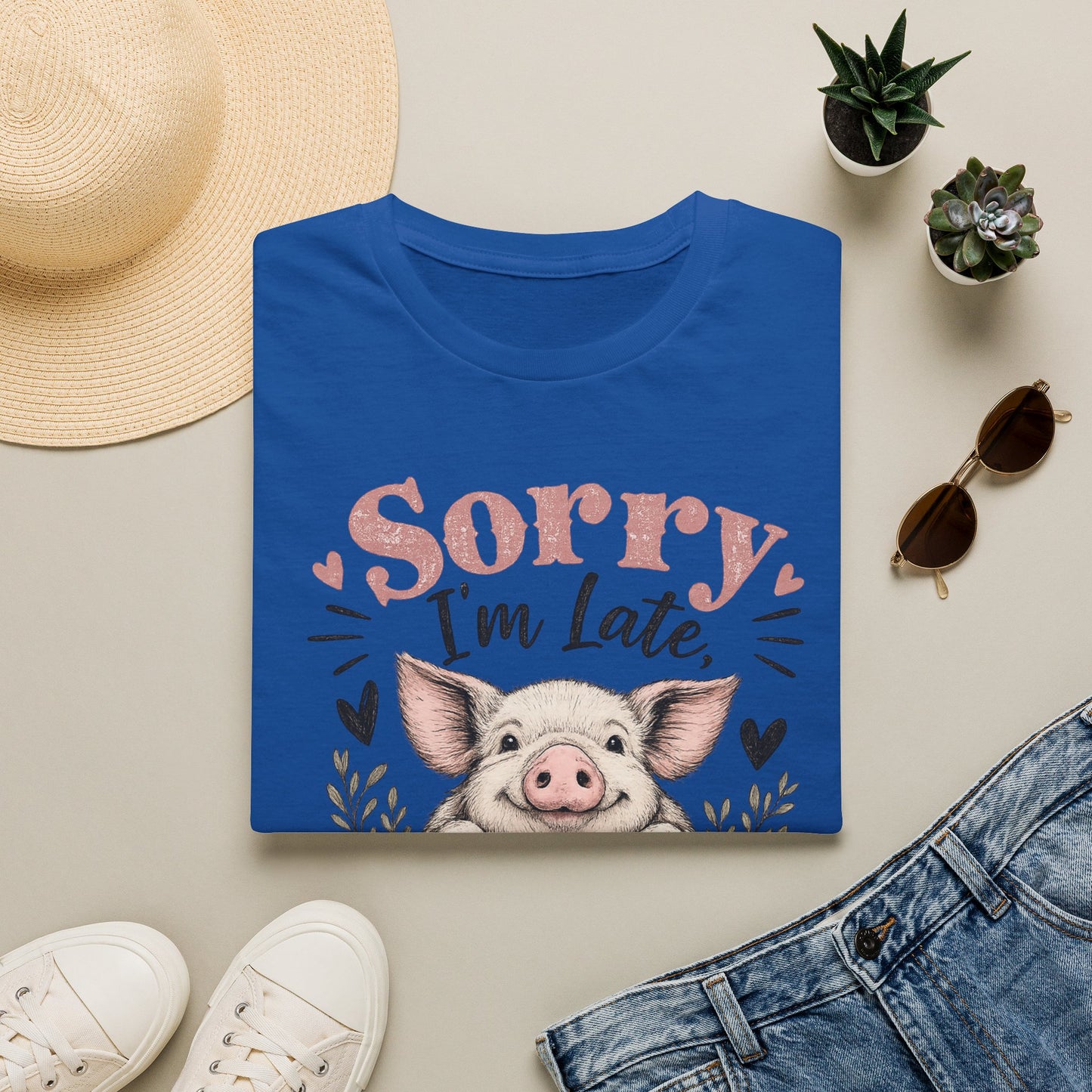 Sorry I'm Late My Pig Needed Me T-Shirt