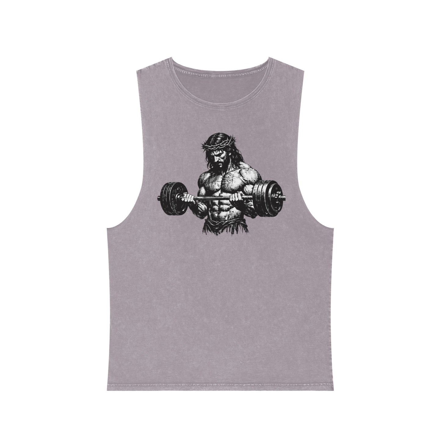 Barbell Warrior Stonewash Tank Top — Vintage Muscle Gym Tank