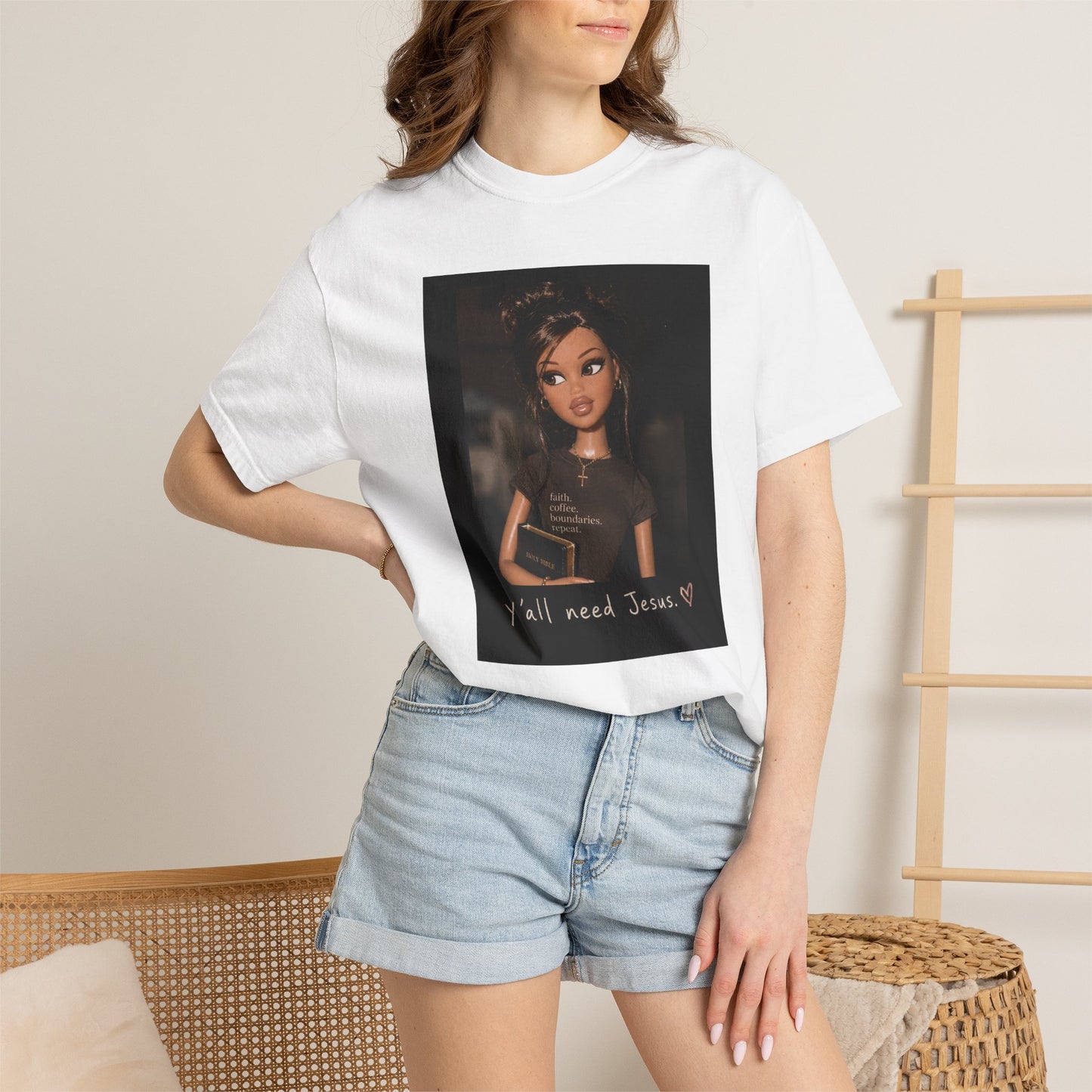 T-Shirt — 'Y'all Need Jesus' Doll Graphic Tee