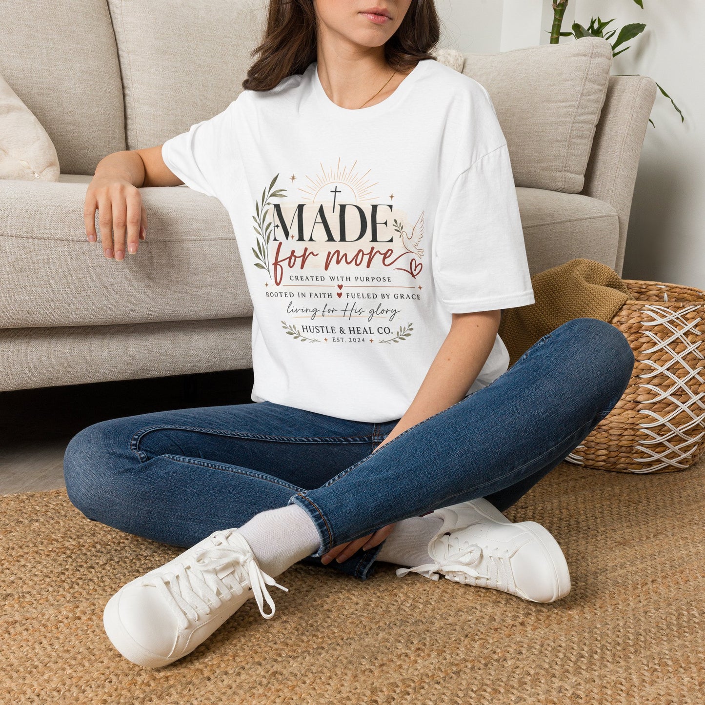 Made for More Christian T-Shirt — Faith-Inspired 'Created with Purpose' Tee
