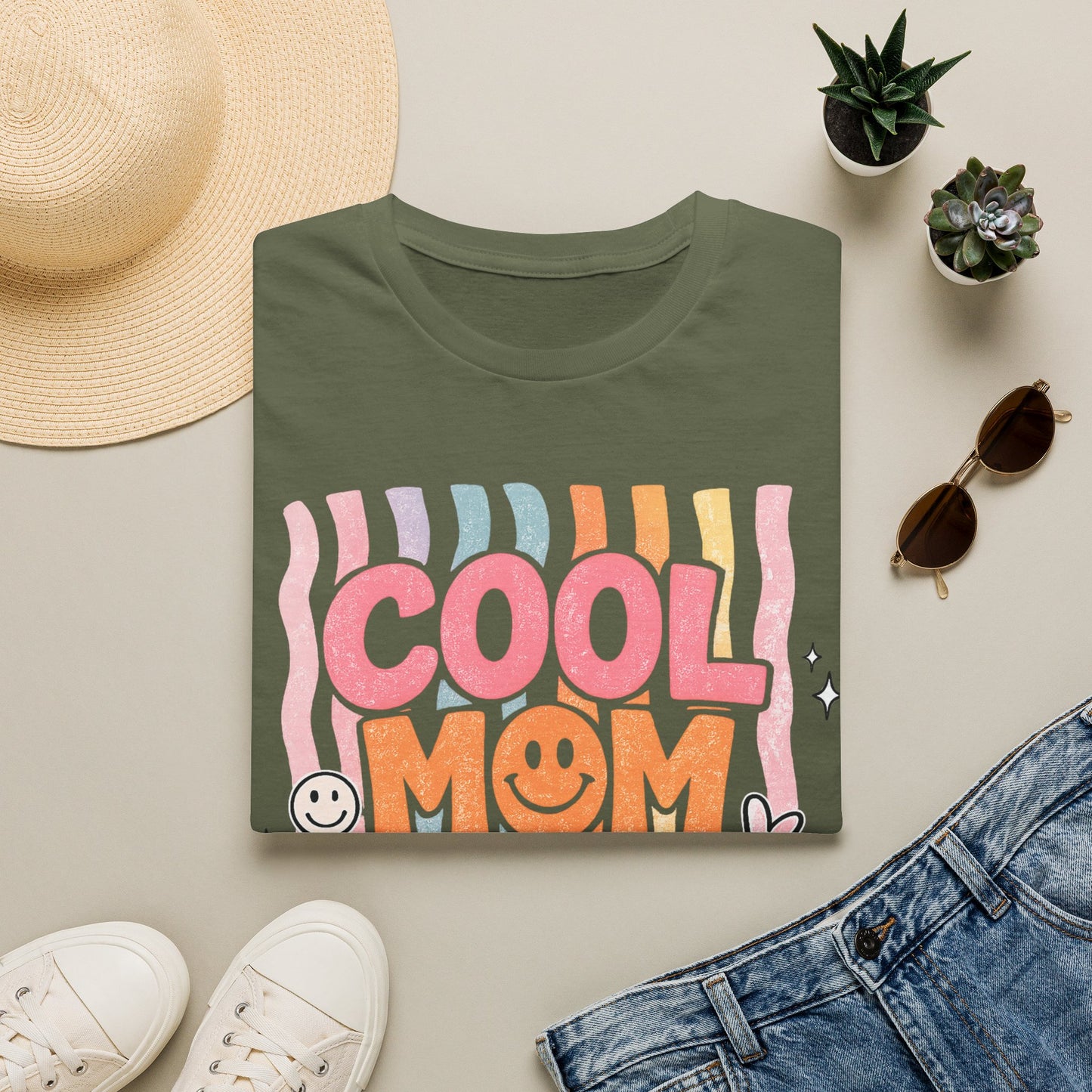 Cool Mom Club T-Shirt — Retro Smiley Mom Tee ("Cool Mom Club")