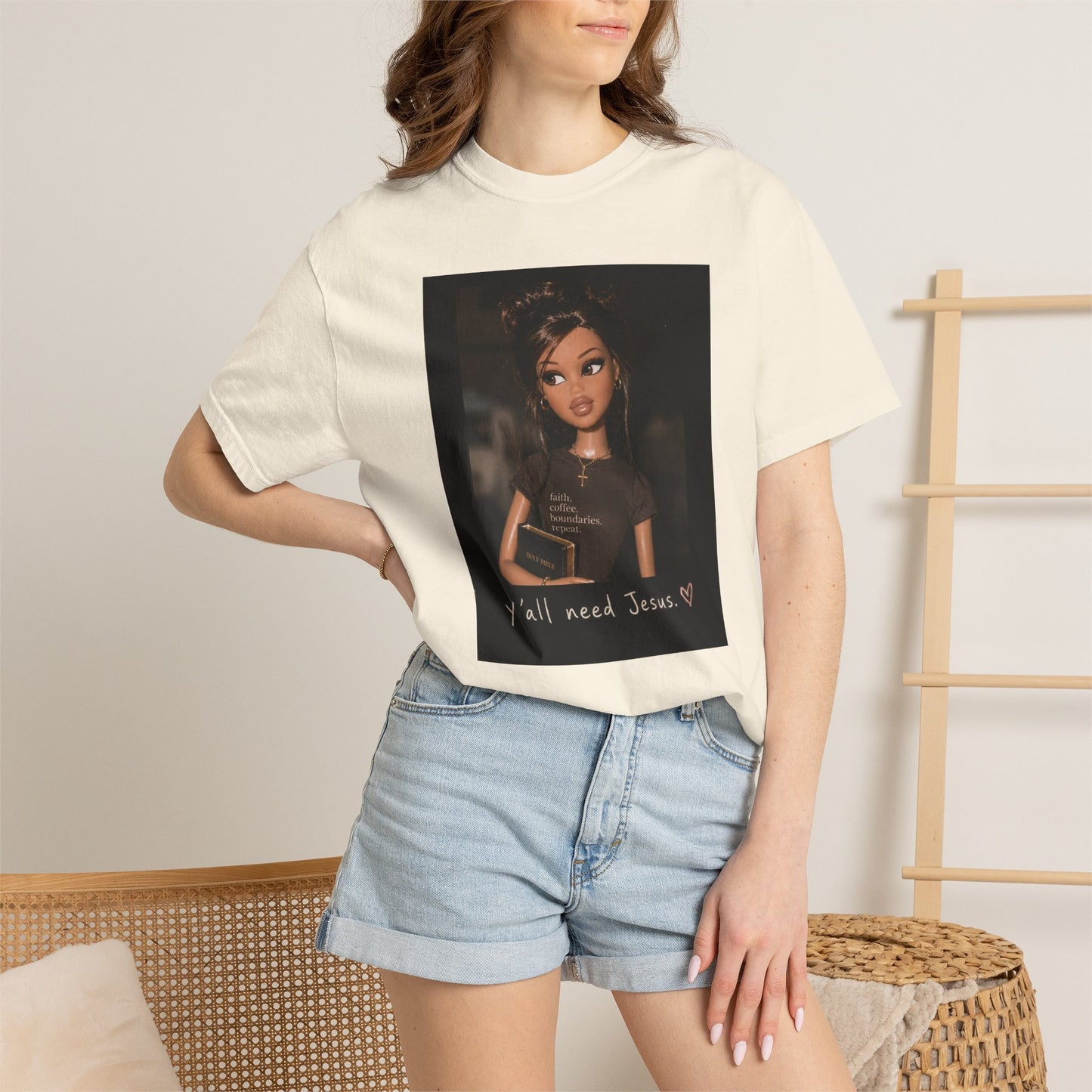 T-Shirt — 'Y'all Need Jesus' Doll Graphic Tee