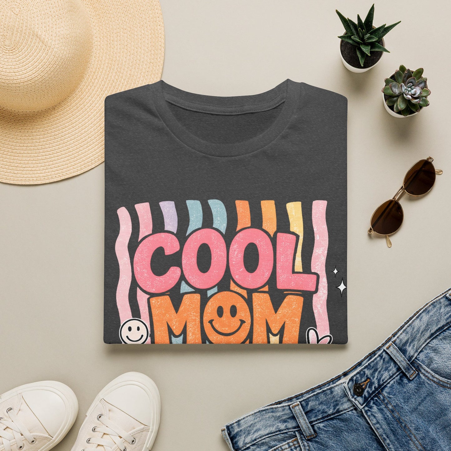 Cool Mom Club T-Shirt — Retro Smiley Mom Tee ("Cool Mom Club")