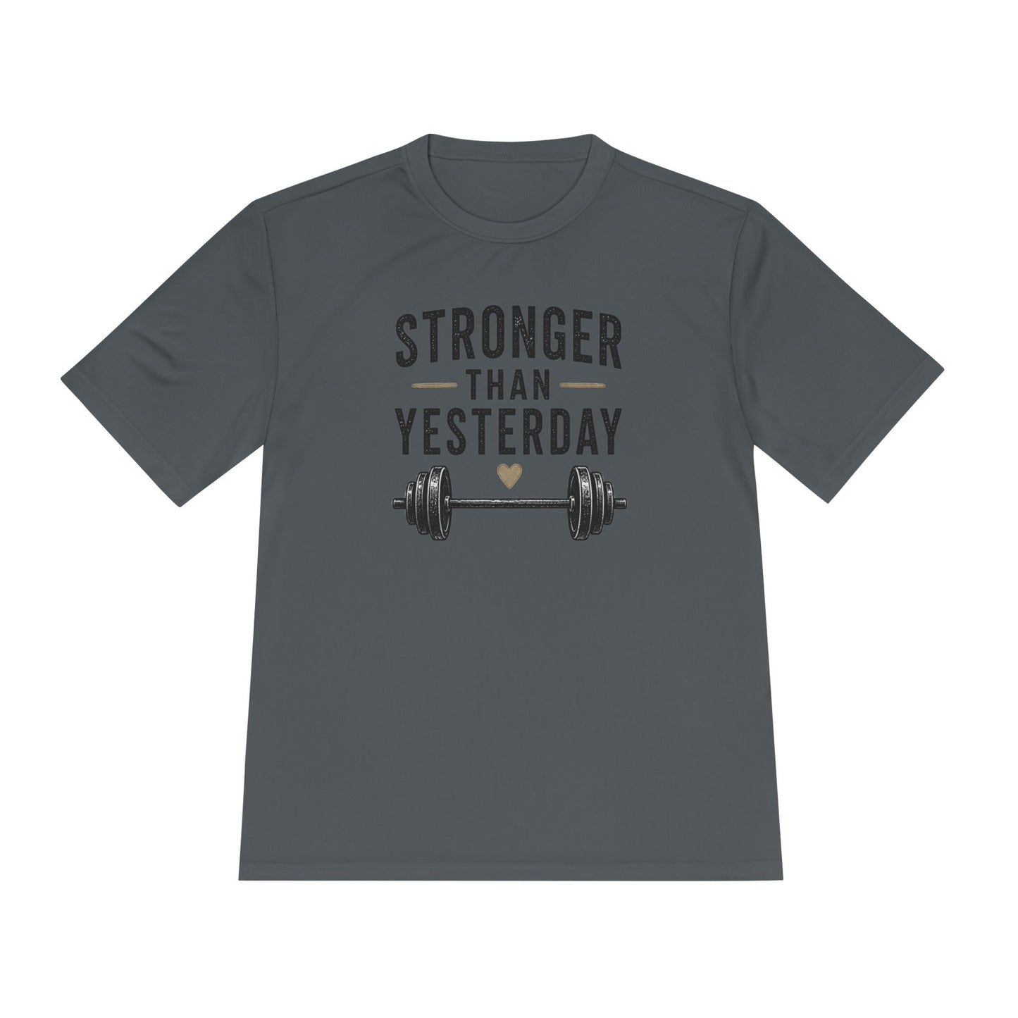 Stronger Than Yesterday Fitness Tee — Moisture-Wicking Workout Shirt