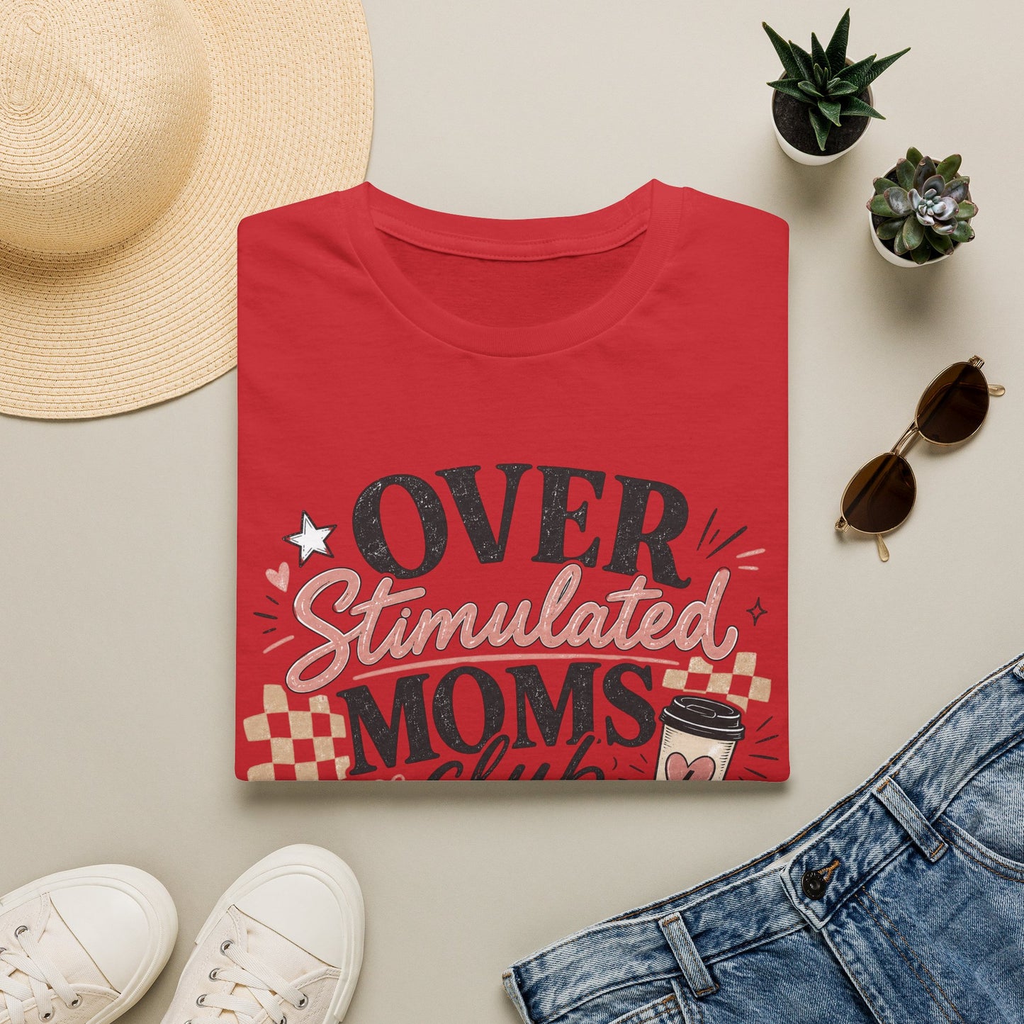 Overstimulated Moms Club T-Shirt — Funny Coffee Mom Graphic Tee