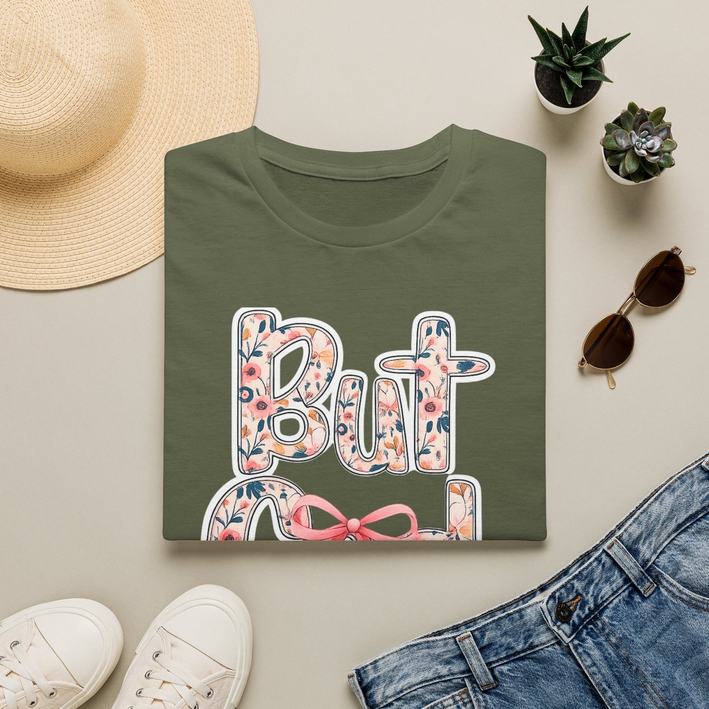 Floral 'But God' T-Shirt — Inspirational Christian Graphic Tee