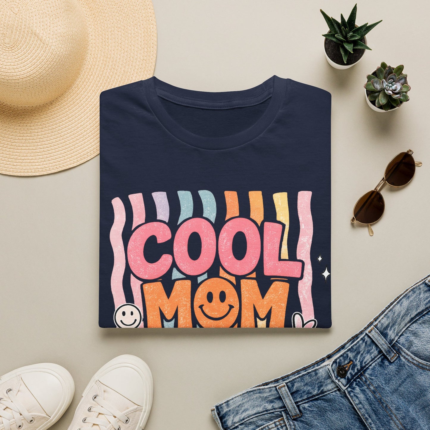 Cool Mom Club T-Shirt — Retro Smiley Mom Tee ("Cool Mom Club")