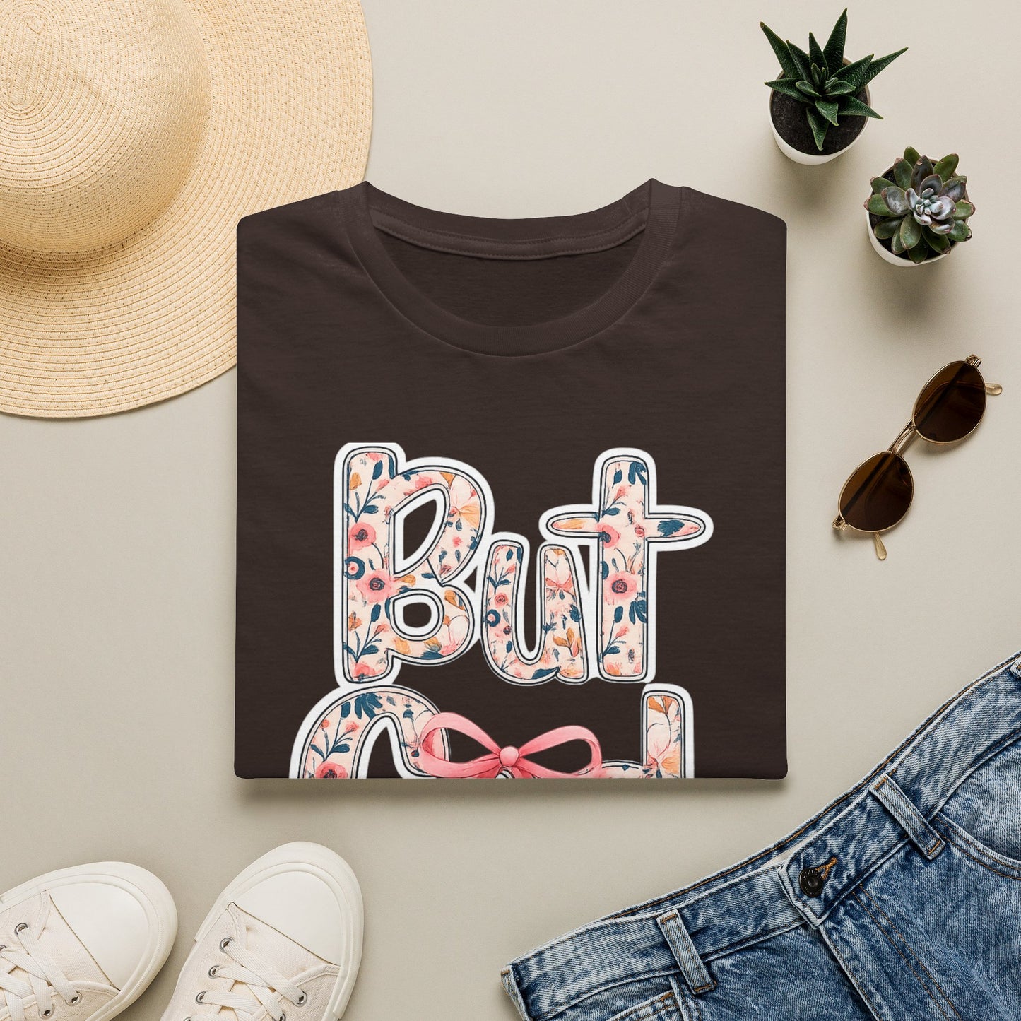 Floral 'But God' T-Shirt — Inspirational Christian Graphic Tee