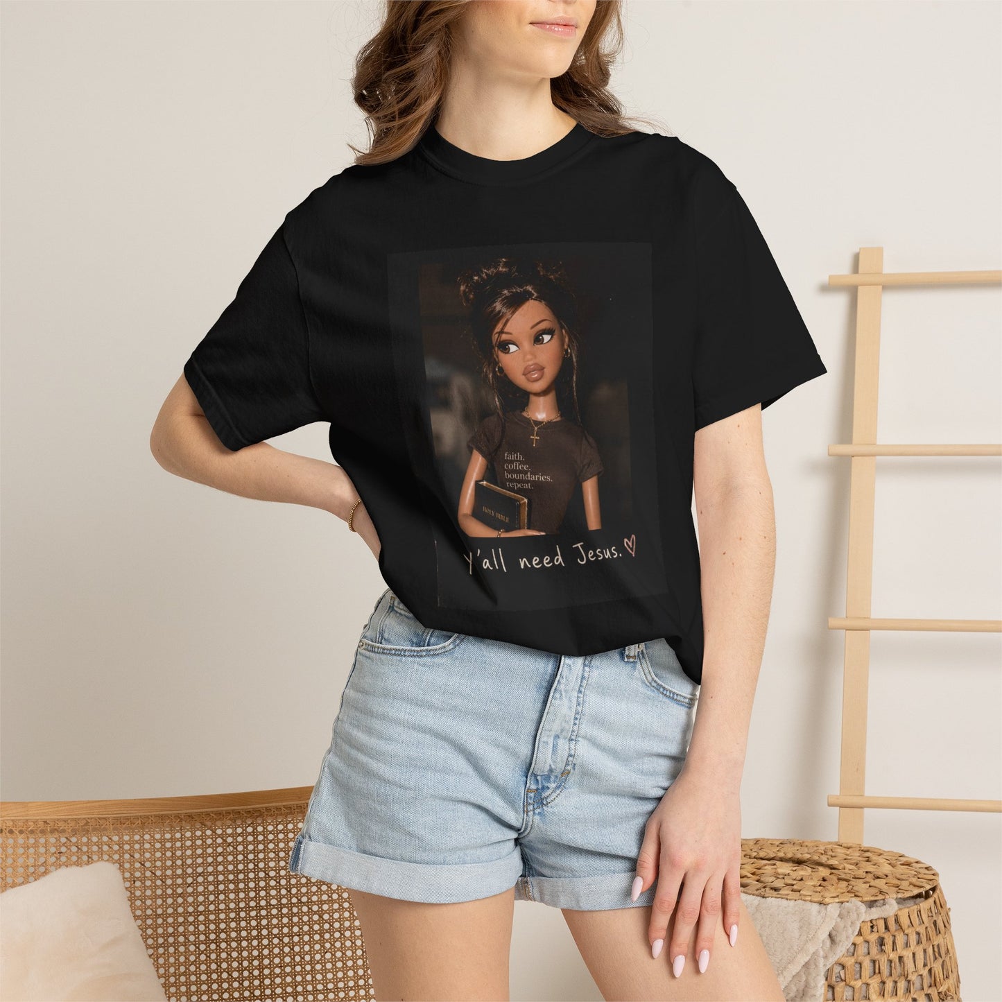 T-Shirt — 'Y'all Need Jesus' Doll Graphic Tee