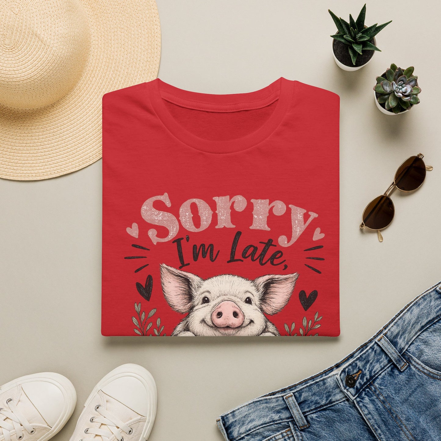 Sorry I'm Late My Pig Needed Me T-Shirt