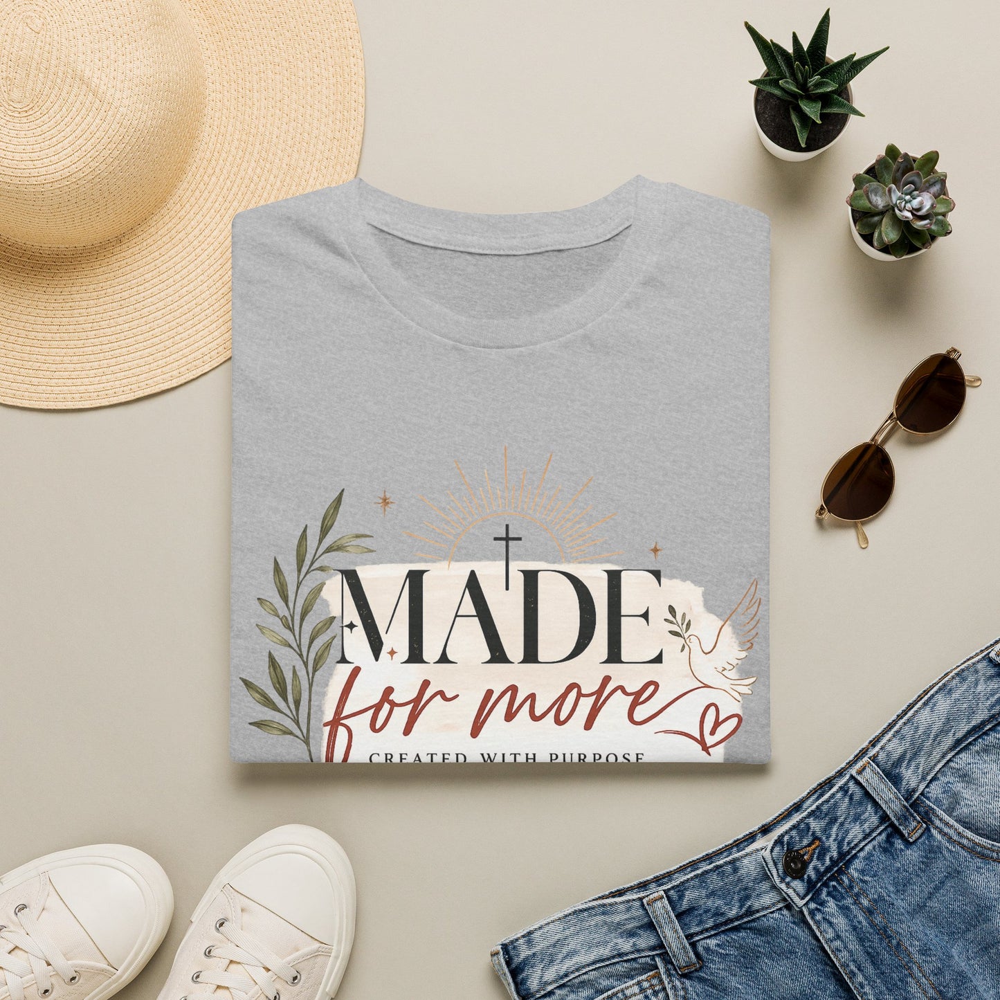 Made for More Christian T-Shirt — Faith-Inspired 'Created with Purpose' Tee