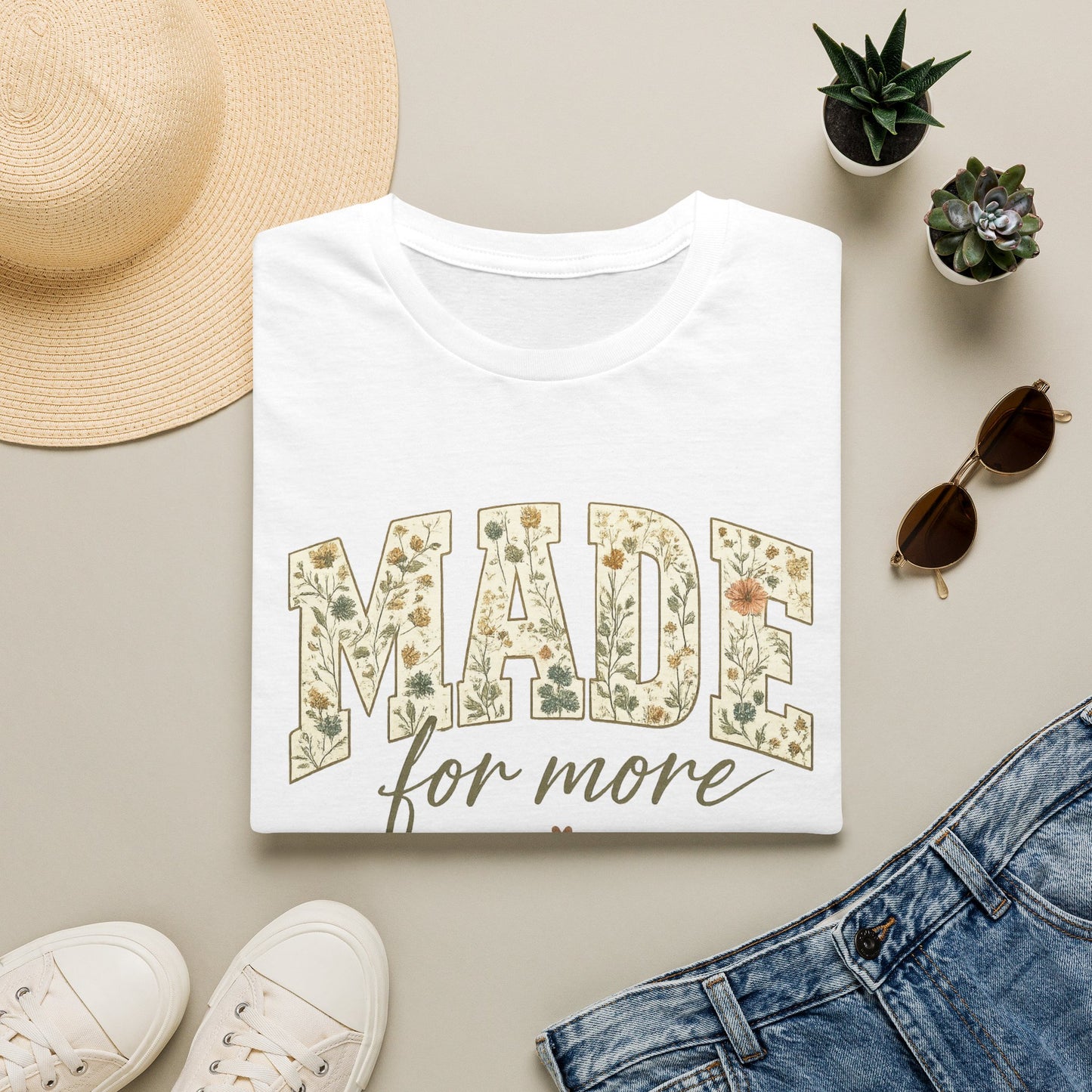 Made for More Floral T-Shirt — Inspirational Christian Graphic Tee