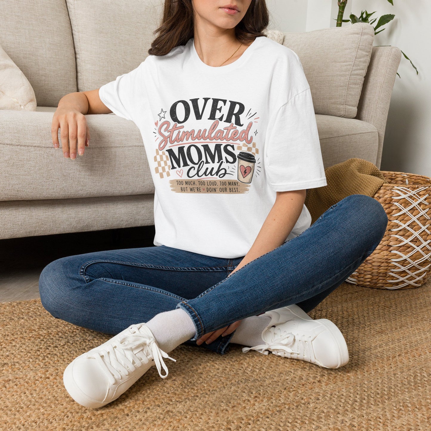 Overstimulated Moms Club T-Shirt — Funny Coffee Mom Graphic Tee