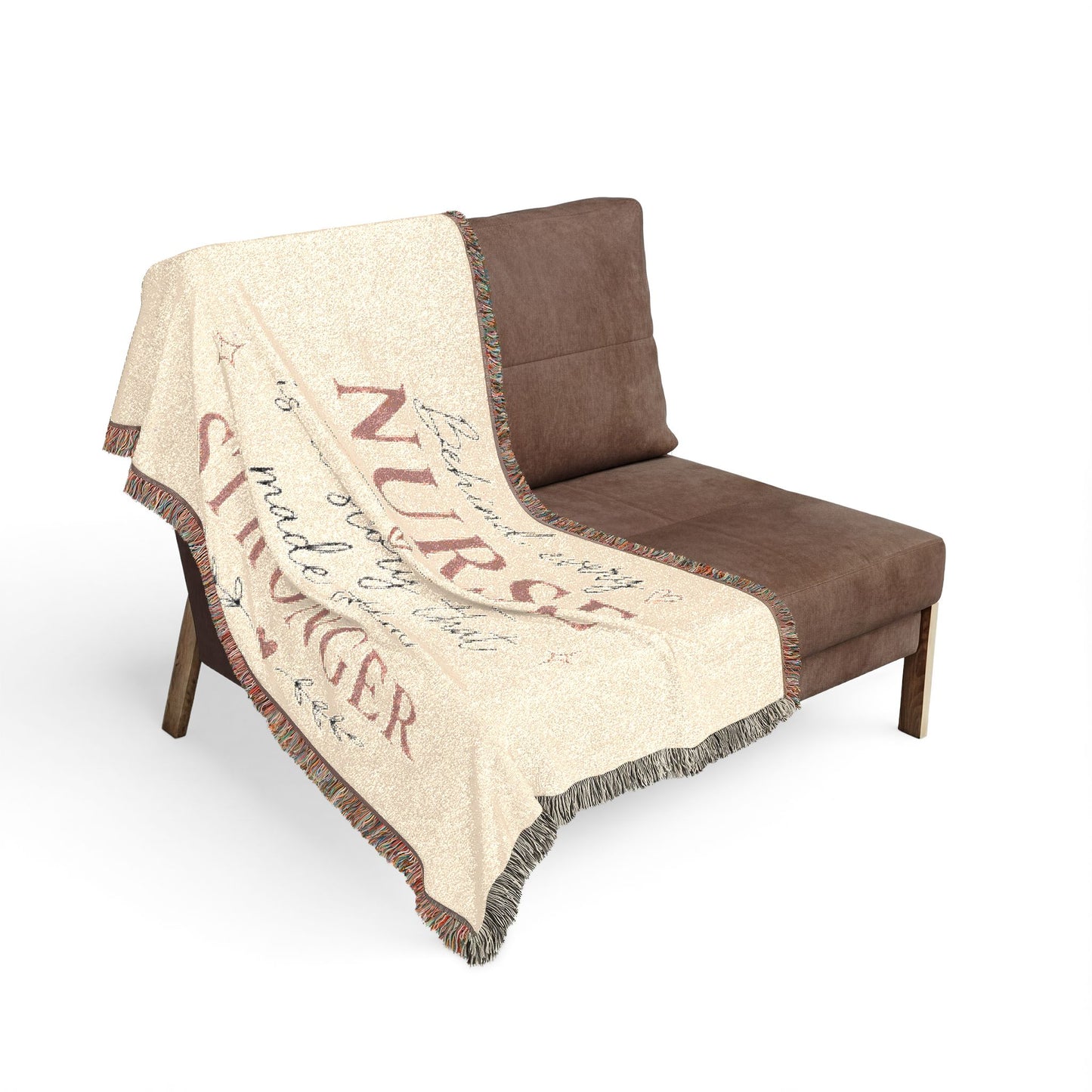 Nurse Strength Woven Blanket — "Behind Every Nurse Is a Story That Made Them Stronger"